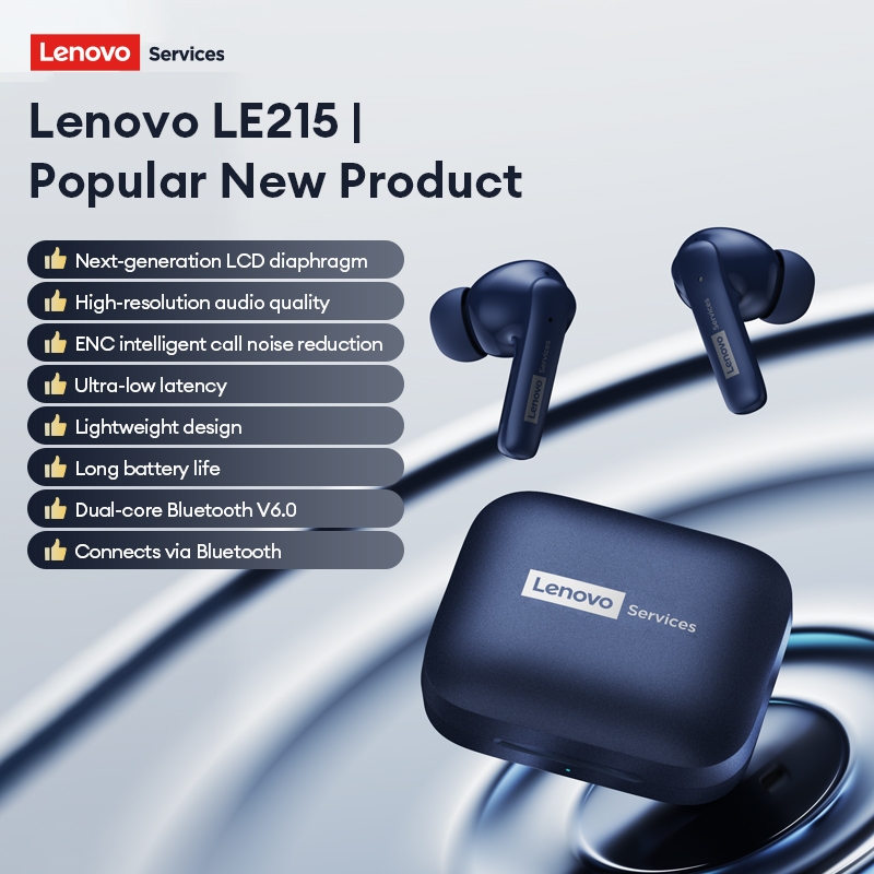 Lenovo TWS Le215 Tai Nghe Nhét Tai Không Dây Bluetooth 6.0 Chống Nước IPX4 28h | BigBuy360 - bigbuy360.vn