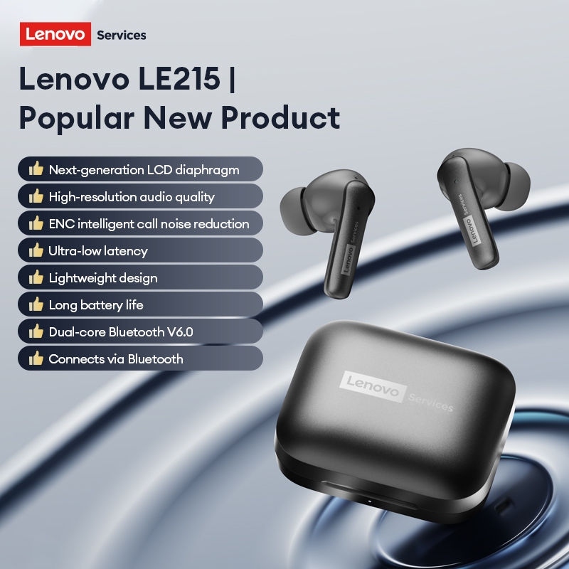 Lenovo TWS Le215 Tai Nghe Nhét Tai Không Dây Bluetooth 6.0 Chống Nước IPX4 28h | BigBuy360 - bigbuy360.vn