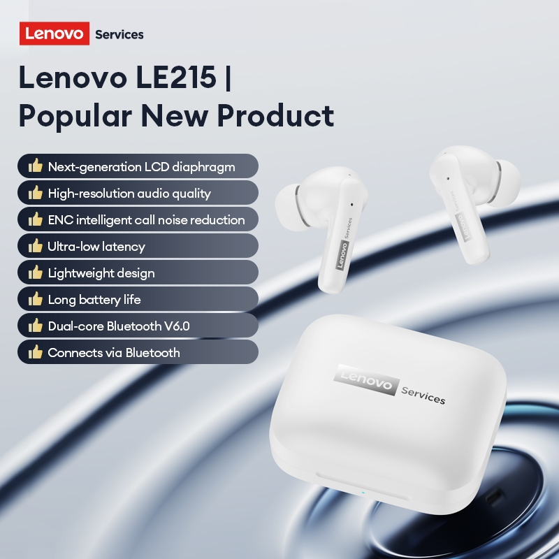 Lenovo TWS Le215 Tai Nghe Nhét Tai Không Dây Bluetooth 6.0 Chống Nước IPX4 28h | BigBuy360 - bigbuy360.vn