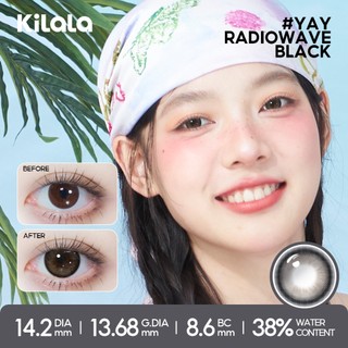 Kính áp tròng Kilala màu đen Lychee Grey/White Peach Brown/Wild Fruit Brown lens cận 6 tháng DIA 14.2mm có độ (0-7) 1 cặp.