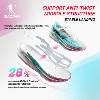 Qiaodan WIND 4.0 Giày chạy bộ nữ thoải mái chống trượt cho marathon QDB022262298