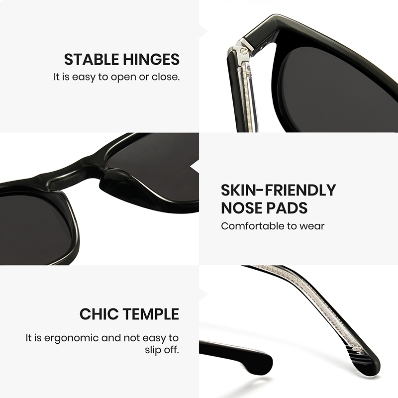 Cyxus Kính râm gọng vuông thời trang | Kính râm phân cực | Chất liệu nhẹ | Chống tia UV400 | Dành cho cả nam và nữ, phù hợp cho lái xe và du lịch P1354