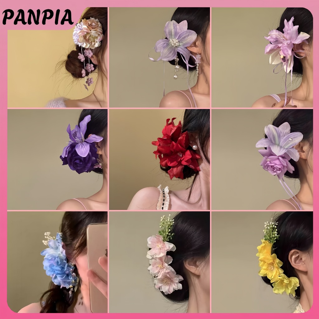 PANPIA-1 / 2 Chiếc Mới Phong Cách Trung Hoa Cổ Hoa Kẹp Tóc Nữ Rừng Không Khí Tua Rua Bên Kẹp Cô Dâu Updo Phụ Kiện Tóc