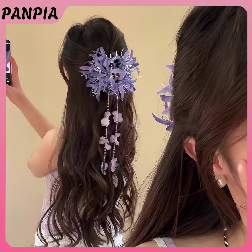 PANPIA-1 / 2 Chiếc Mới Phong Cách Trung Hoa Cổ Hoa Kẹp Tóc Nữ Rừng Không Khí Tua Rua Bên Kẹp Cô Dâu Updo Phụ Kiện Tóc