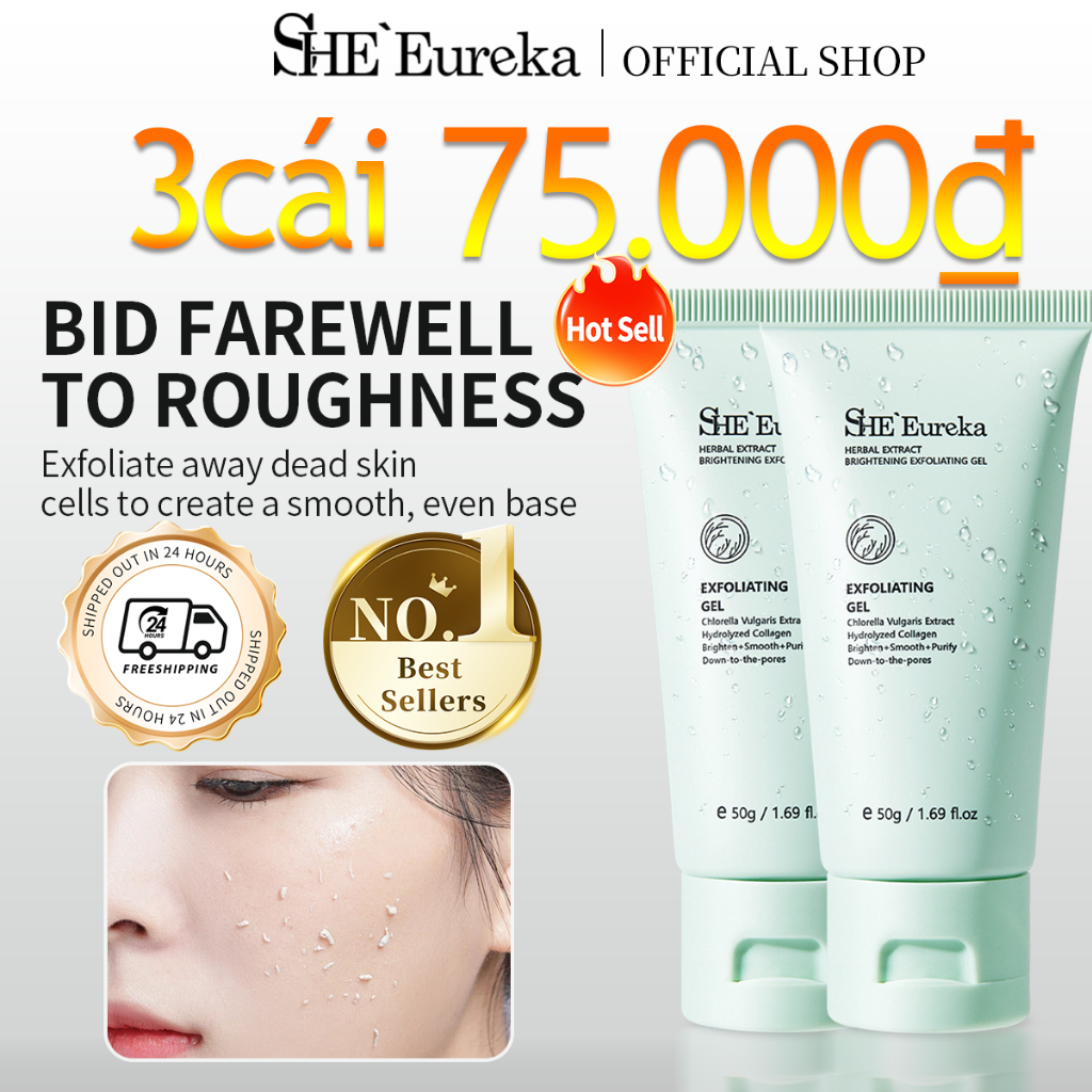 SHEEureka Chlorella Exfoliating Tẩy Tế Bào Chết Mặt Cho Da Dầu 50g - Kiểm Soát Nhờn, Da Mịn Sau 1 Lần Dùng