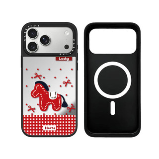 Không Dây Từ Tính Cho iPhone 17 16 15 14 13 Pro Max Plus Trái Tim Ngựa Miếng Dán Cạnh Đen Cứng Ốp điện thoại Khắc Logo