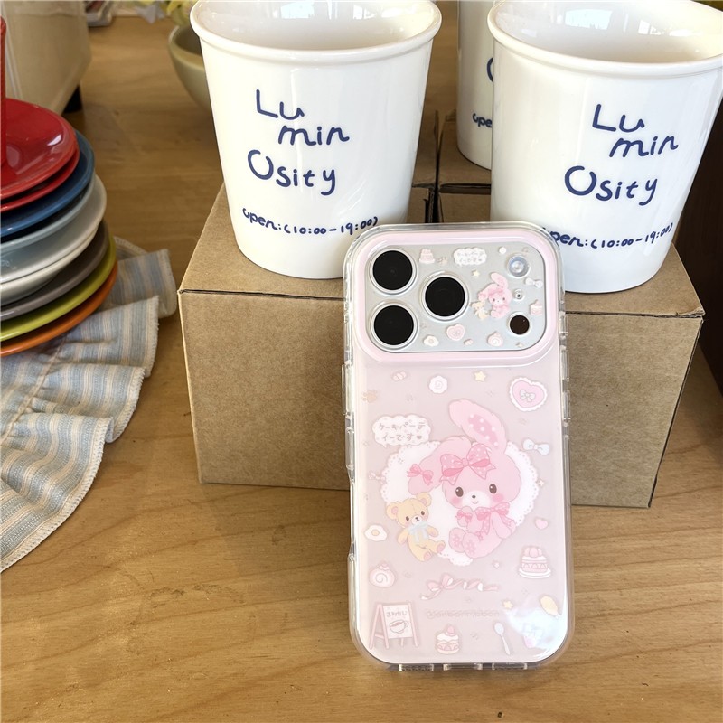 IPhone 17 Pro max 16 Pro Rabbit Bear họa tiết chất liệu TPU IMD xử lý vỏ điện thoại in hai lớp