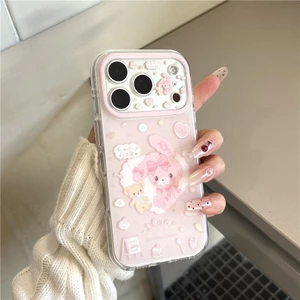 IPhone 17 Pro max 16 Pro Rabbit Bear họa tiết chất liệu TPU IMD xử lý vỏ điện thoại in hai lớp