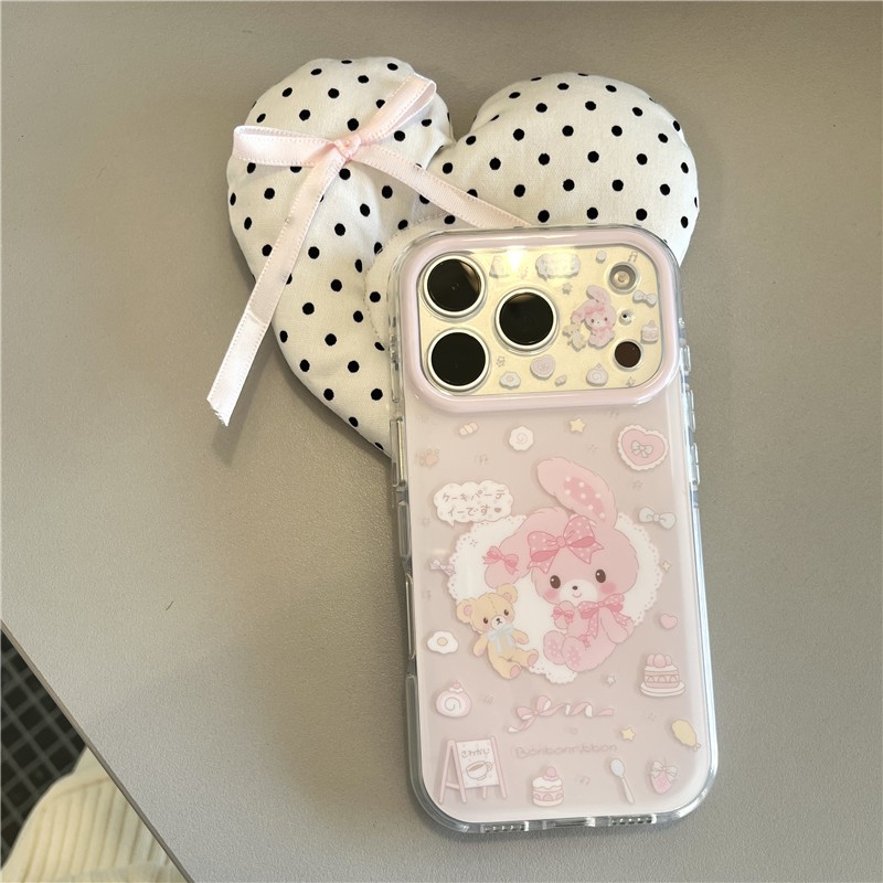 IPhone 17 Pro max 16 Pro Rabbit Bear họa tiết chất liệu TPU IMD xử lý vỏ điện thoại in hai lớp