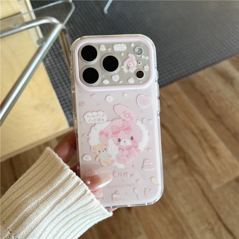 IPhone 17 Pro max 16 Pro Rabbit Bear họa tiết chất liệu TPU IMD xử lý vỏ điện thoại in hai lớp