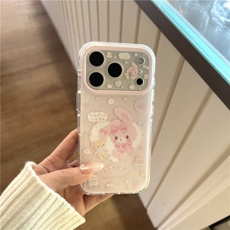 IPhone 17 Pro max 16 Pro Rabbit Bear họa tiết chất liệu TPU IMD xử lý vỏ điện thoại in hai lớp