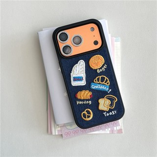 Ốp điện thoại TPU + vải thêu họa tiết Dachshund cho iPhone 17 Pro max 16 Pro max