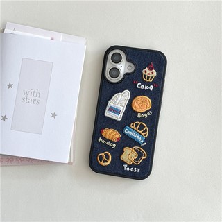 Ốp điện thoại TPU + vải thêu họa tiết Dachshund cho iPhone 17 Pro max 16 Pro max