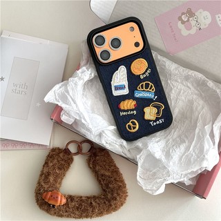 Ốp điện thoại TPU + vải thêu họa tiết Dachshund cho iPhone 17 Pro max 16 Pro max