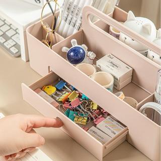 Người Tổ Chức Hộp Di Động Lớn Tổ Chức Có Tay Cầm Có Thể Xếp Chồng Chia Hộp Bảo Quản Giỏ Đa Năng Thùng Chất Liệu PP Thích Hợp Cho Trang Điểm Phòng Tắm Kitc