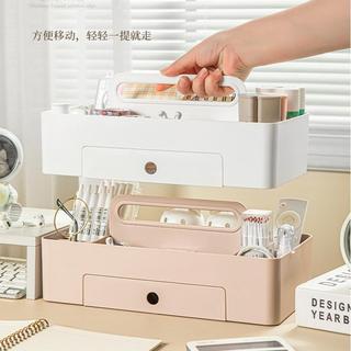 Người Tổ Chức Hộp Di Động Lớn Tổ Chức Có Tay Cầm Có Thể Xếp Chồng Chia Hộp Bảo Quản Giỏ Đa Năng Thùng Chất Liệu PP Thích Hợp Cho Trang Điểm Phòng Tắm Kitc