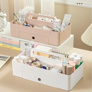 Người Tổ Chức Hộp Di Động Lớn Tổ Chức Có Tay Cầm Có Thể Xếp Chồng Chia Hộp Bảo Quản Giỏ Đa Năng Thùng Chất Liệu PP Thích Hợp Cho Trang Điểm Phòng Tắm Kitc