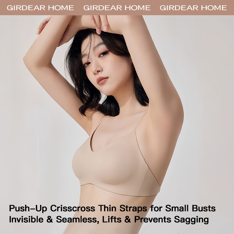 Girdear Home quyến rũ áo lót Crisscross Back Áo ngực không dây siêu mỏng vô hình Đồ lót nhỏ Push Up Liền mạch Áo ngực mỏng Dây đeo thoải mái Đồ lót thoáng khí,GH33