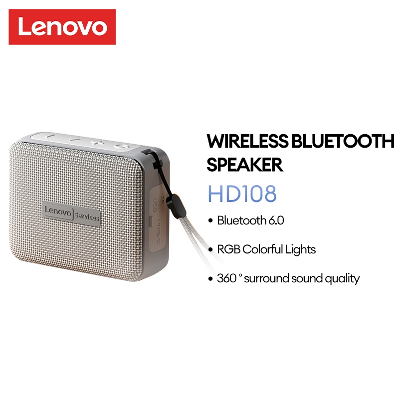 Loa Bluetooth Lenovo HD108 TWS Hi-Fi Stereo RGB Đèn Nhiều Màu Sắc Hai Thiết Bị Kết Nối Loa Di Động Bluetooth 5.4 | BigBuy360 - bigbuy360.vn