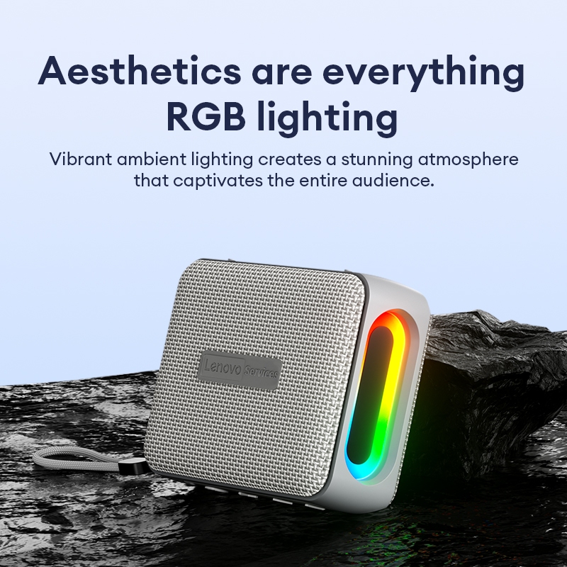 Loa Bluetooth Lenovo HD108 TWS Hi-Fi Stereo RGB Đèn Nhiều Màu Sắc Hai Thiết Bị Kết Nối Loa Di Động Bluetooth 5.4 | BigBuy360 - bigbuy360.vn