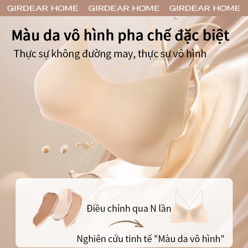 Girdear Home quyến rũ áo lót Crisscross Back Áo ngực không dây siêu mỏng vô hình Đồ lót nhỏ Push Up Liền mạch Áo ngực mỏng Dây đeo thoải mái Đồ lót thoáng khí,GH33