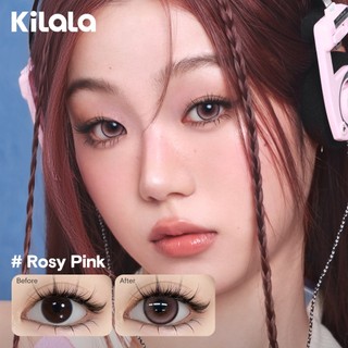 Kính áp tròng Kilala màu đen Gallon Grey/Rosy Pink/Fairy Green lens cận 6 tháng DIA 14.2mm có độ (0-7) 1 cặp.