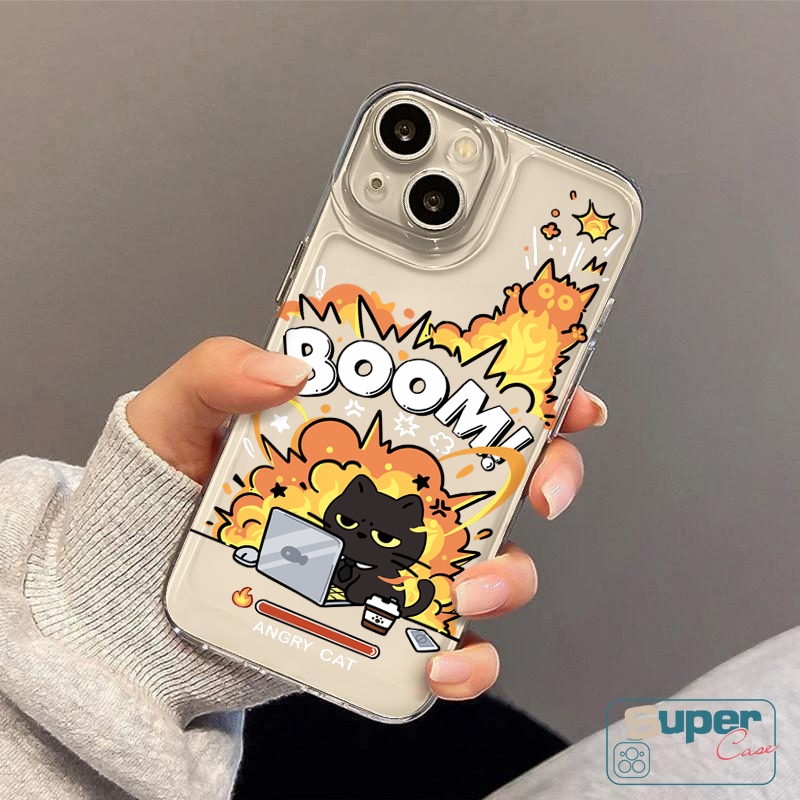 Ốp Lưng Cho Realme C75 C15 C53 C33 C55 C11 C51s C25 C63 C30 C12 C25Y C25s C31 C51 C1 C21 C65 C2 C61 C67 Note 60 50 C3 11 5i 5S 6i 9i A BOOM mèo Nhỏ siêng năng và chăm chỉ BOOM