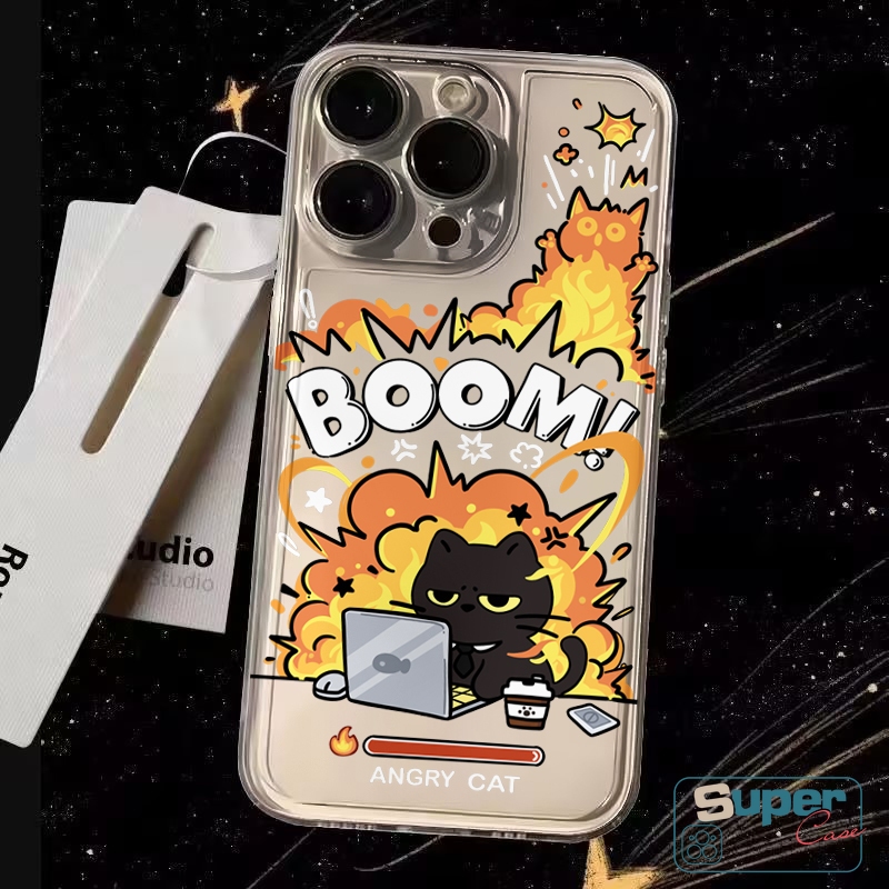 Ốp Lưng Cho Realme C75 C15 C53 C33 C55 C11 C51s C25 C63 C30 C12 C25Y C25s C31 C51 C1 C21 C65 C2 C61 C67 Note 60 50 C3 11 5i 5S 6i 9i A BOOM mèo Nhỏ siêng năng và chăm chỉ BOOM