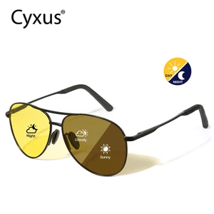 Kính lái xe đổi màu Cyxus / Thích hợp cho cả ngày và đêm / Kính phân cực /Kính đổi màu / Gọng kim loại / Chống tia UV400, Kiểu dáng phi công, Unisex, 1489Hi