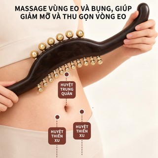Dụng cụ massage cạo gió ấn huyệt toàn thân bằng gỗ thơm an toàn cải thiện sức khỏe toàn diện Dụng cụ massage bằng đồng