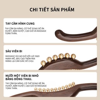 Dụng cụ massage cạo gió ấn huyệt toàn thân bằng gỗ thơm an toàn cải thiện sức khỏe toàn diện Dụng cụ massage bằng đồng