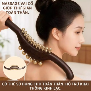 Dụng cụ massage cạo gió ấn huyệt toàn thân bằng gỗ thơm an toàn cải thiện sức khỏe toàn diện Dụng cụ massage bằng đồng