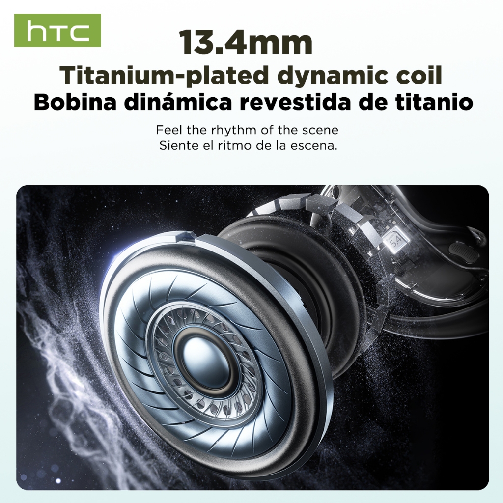 Tai nghe Bluetooth HTC NE19 AI 6.0 Hifi Stereo chống nước, giảm tiếng ồn, không dây
