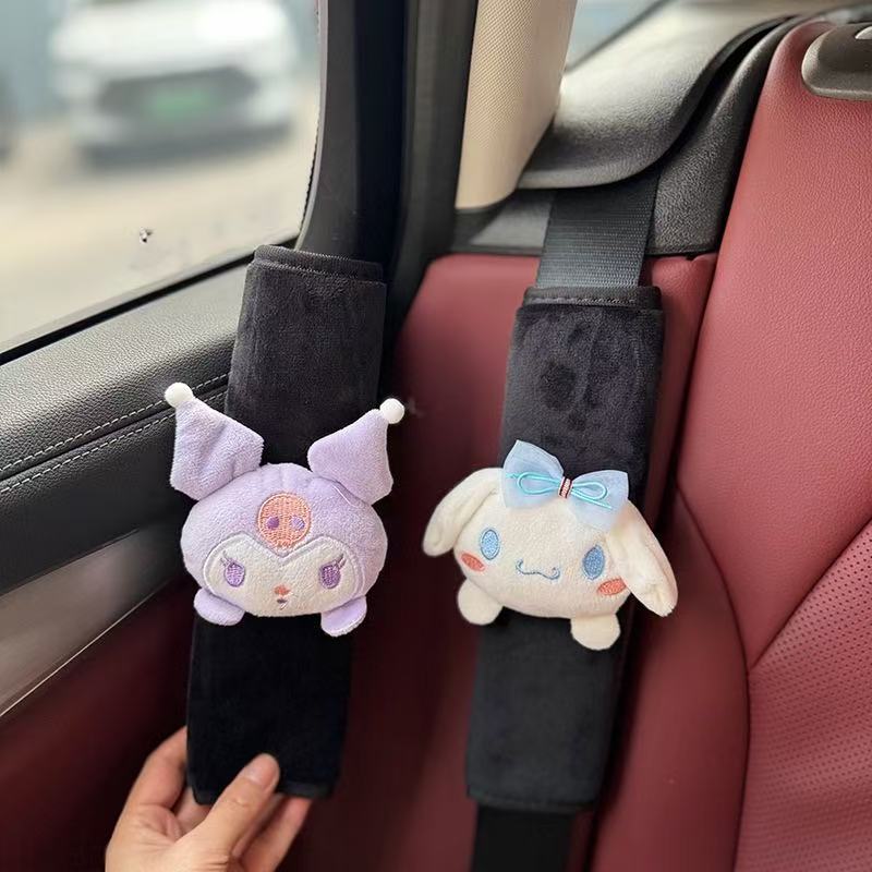 Miếng đệm vai dây an toàn ô tô Sanrio thiết kế hoạt hình sáng tạo miếng đệm vai trang trí dễ thương phù hợp cho bé gái sử dụng làm quà tặng cho bạn gái