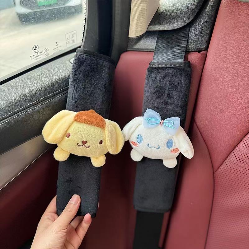 Miếng đệm vai dây an toàn ô tô Sanrio thiết kế hoạt hình sáng tạo miếng đệm vai trang trí dễ thương phù hợp cho bé gái sử dụng làm quà tặng cho bạn gái