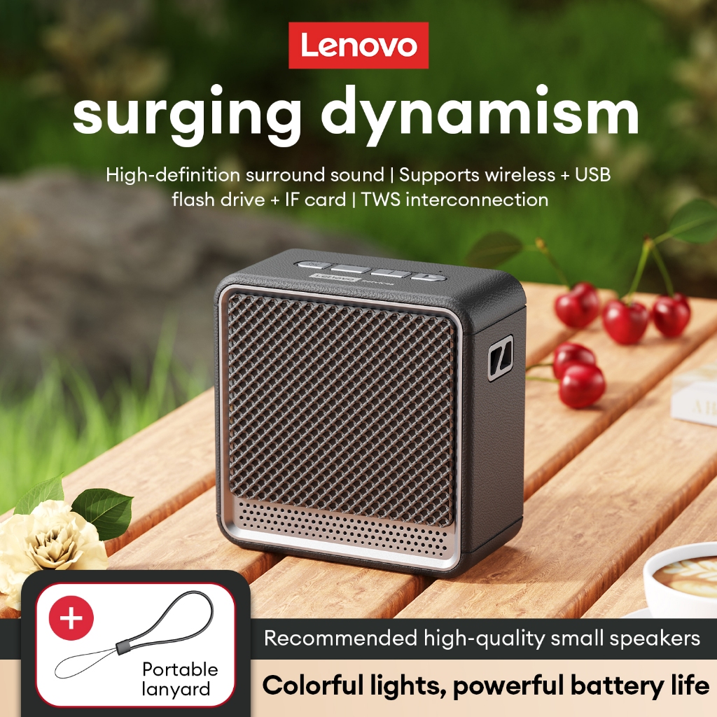 Loa không dây di động Lenovo HD109 Bluetooth 6.0 có âm thanh vòm 360 và thời gian chơi 10,5h cộng với đèn RGB | BigBuy360 - bigbuy360.vn