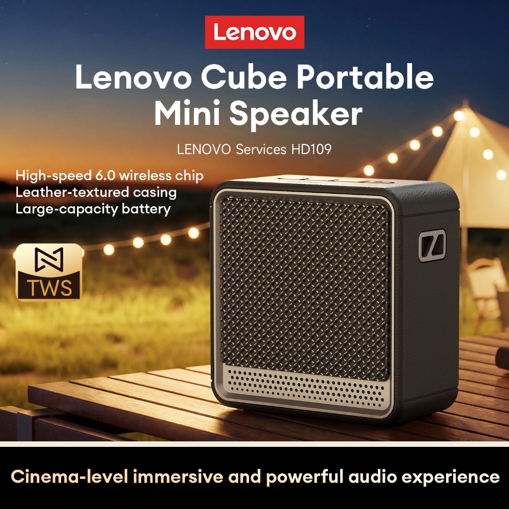 Loa không dây di động Lenovo HD109 Bluetooth 6.0 có âm thanh vòm 360 và thời gian chơi 10,5h cộng với đèn RGB | BigBuy360 - bigbuy360.vn