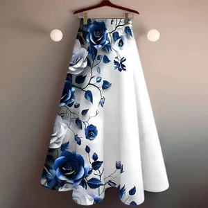 Váy nữ dài vừa, phong cách mới, eo cao, xích đu lớn, che khuyết điểm, dài đến đầu gối