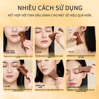 Đồng thau Gỗ Đàn Hương Xanh Chai Hạt Vàng Nasolabial Dòng Da Apple Dòng Dưới Mũi Cầu Làm Đẹp Mặt Fascia Nâng Dụng Cụ