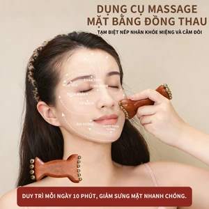 Đồng thau Gỗ Đàn Hương Xanh Chai Hạt Vàng Nasolabial Dòng Da Apple Dòng Dưới Mũi Cầu Làm Đẹp Mặt Fascia Nâng Dụng Cụ