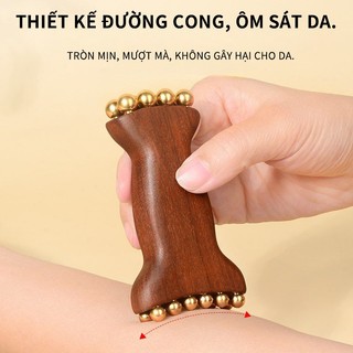 Đồng thau Gỗ Đàn Hương Xanh Chai Hạt Vàng Nasolabial Dòng Da Apple Dòng Dưới Mũi Cầu Làm Đẹp Mặt Fascia Nâng Dụng Cụ