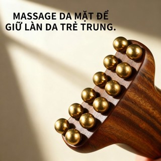 Đồng thau Gỗ Đàn Hương Xanh Chai Hạt Vàng Nasolabial Dòng Da Apple Dòng Dưới Mũi Cầu Làm Đẹp Mặt Fascia Nâng Dụng Cụ