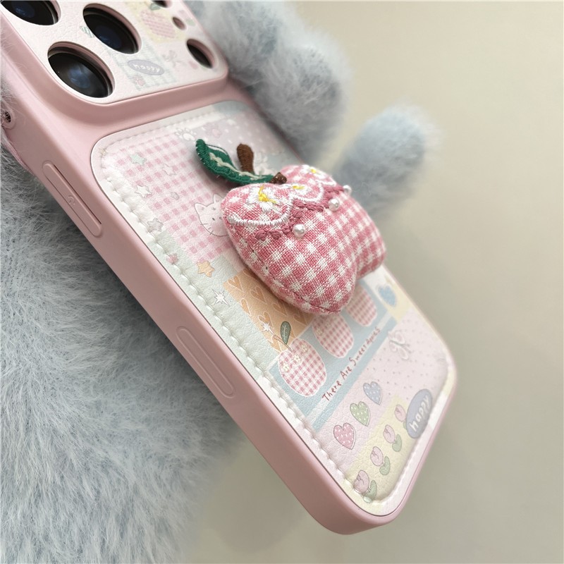 IPhone 17 Pro max 16 Pro Vỏ điện thoại họa tiết hoa hồng ca rô lắp ráp chất liệu PU