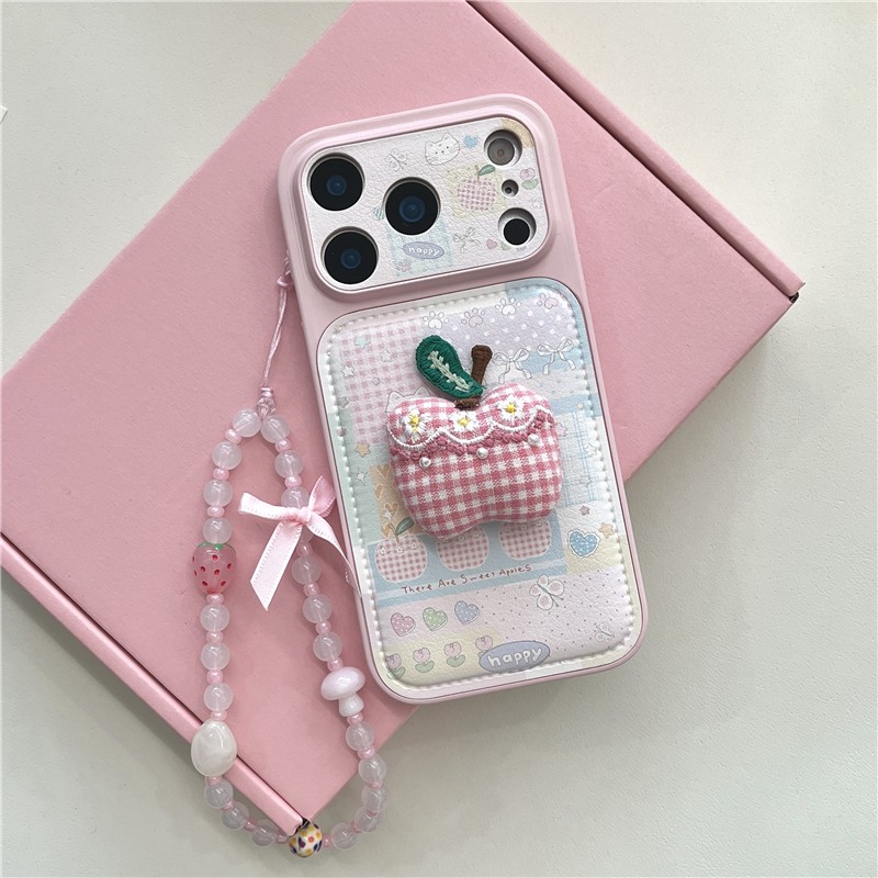 IPhone 17 Pro max 16 Pro Vỏ điện thoại họa tiết hoa hồng ca rô lắp ráp chất liệu PU