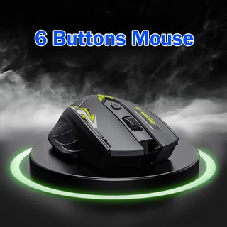 Chuột Không Dây Bluetooth 5.4 Chuột Chơi Game 6 Nút 2.4G Chuột Chế Độ Kép 1600DPI Chuột Văn Phòng Sạc Cho PC Laptop