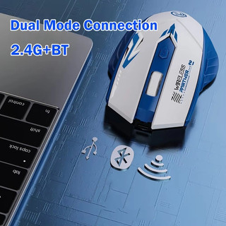 Chuột Không Dây Bluetooth 5.4 Chuột Chơi Game 6 Nút 2.4G Chuột Chế Độ Kép 1600DPI Chuột Văn Phòng Sạc Cho PC Laptop