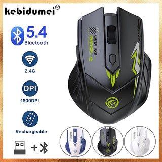 Chuột Không Dây Bluetooth 5.4 Chuột Chơi Game 6 Nút 2.4G Chuột Chế Độ Kép 1600DPI Chuột Văn Phòng Sạc Cho PC Laptop