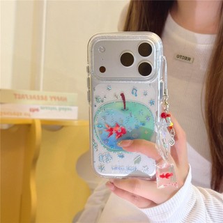 IPhone 17 Pro max 16 Pro Mạ vàng hoa văn cá trái cây chất liệu TPU xử lý IMD vỏ điện thoại