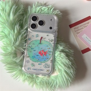 IPhone 17 Pro max 16 Pro Mạ vàng hoa văn cá trái cây chất liệu TPU xử lý IMD vỏ điện thoại