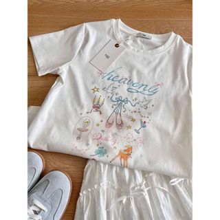 Áo thun nữ cổ tròn 100% cotton, in hình hoạt hình
